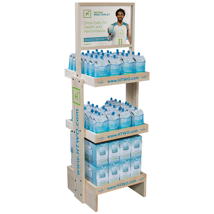 Skin Care Product Wood Display Rack For Facial Cleanser