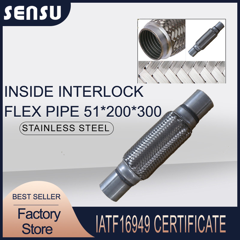 SS201 51*200*300mm Inside Interlock Exhaust Flexible Joint Exhaust Pipe