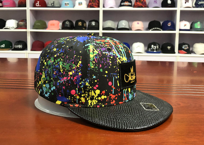 Polyester Sublimation Flat Brim Snapback Hats Custom Tie Dye Trucker Cap