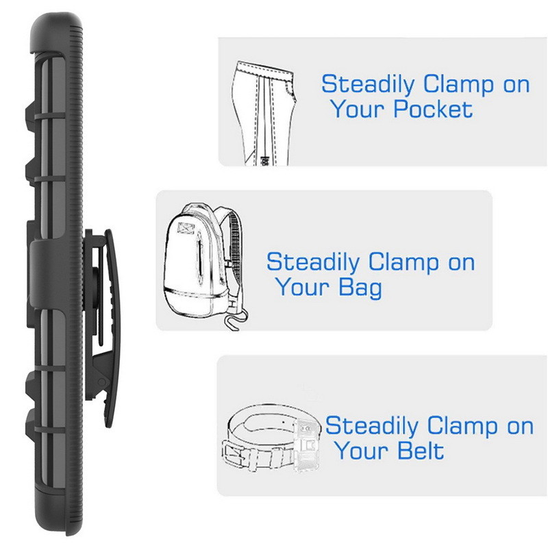 Shockproof 3 In 1 Phone Case , Heavy Duty Rugged Case Anti Slip Kickstand Belt Clip