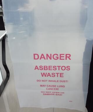 PE packing bag for Asbestos fibers, large size thicker LDPE asbestos remove bags, Large Asbestos Waste Removal Bags, pac