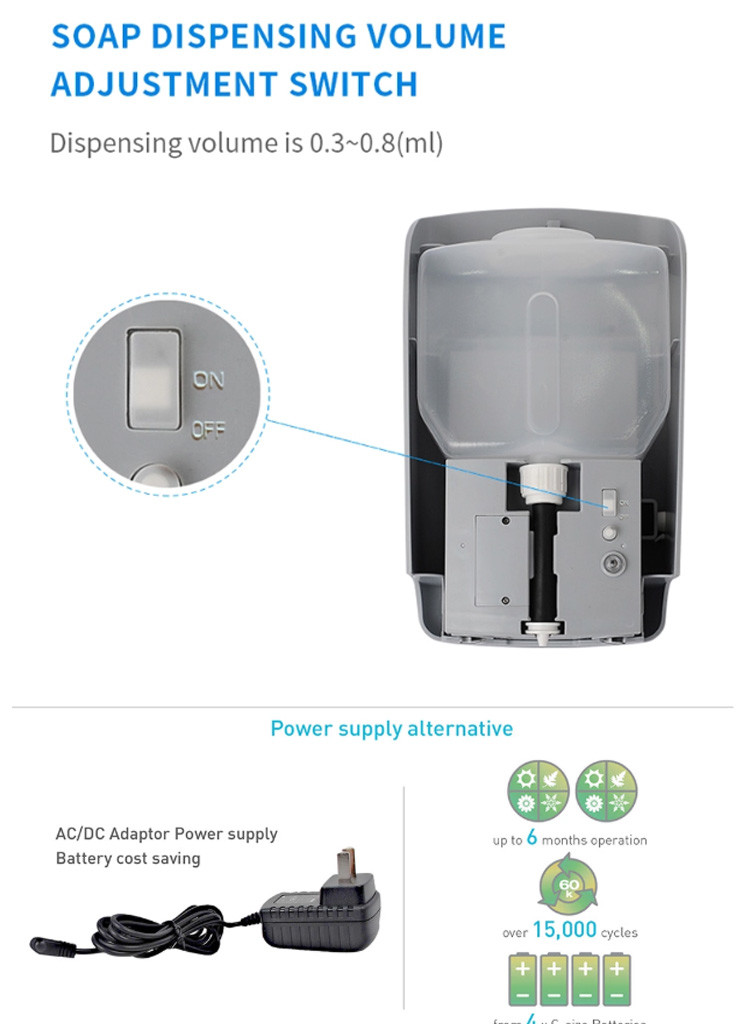 1000ml Liquid Hand Sanitizer Dispenser With Table Holder 1.5 CC Refillable Foaming Soap Dispenser