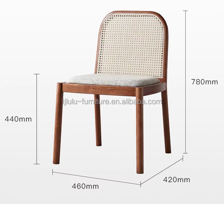Modern Natural Rattan Solid Wood Dining Chair For Restaurant Dining Chair Dining Room Furniture Specific Dining Chair