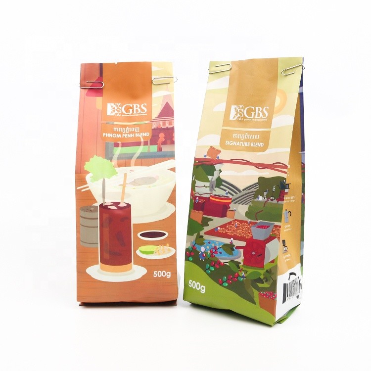 Multiple Layers Paper Side Gusset Bags Coffee Bean Polypropylene pouch