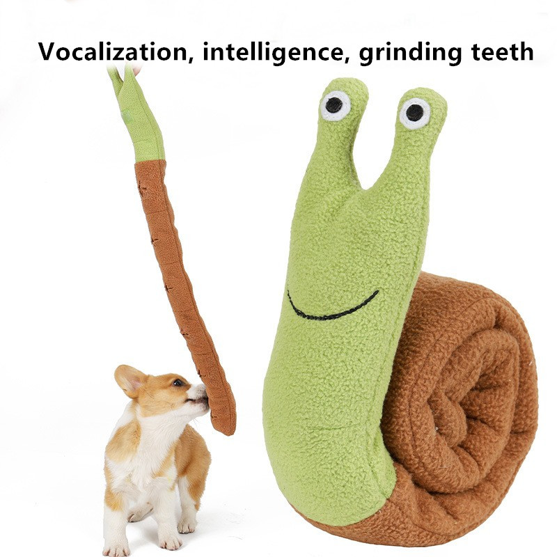 Snail Sniffing Pet Toys Plush Molars Puzzle Dog Toys Phonation Interactive Pet Products