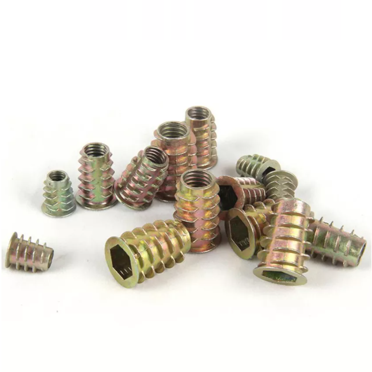 M4 M5 M6 M8 M10 100pcs For Hexagon Thread Nut Furniture Wood Insert Nut Color Zinc Plated Furniture Nuts
