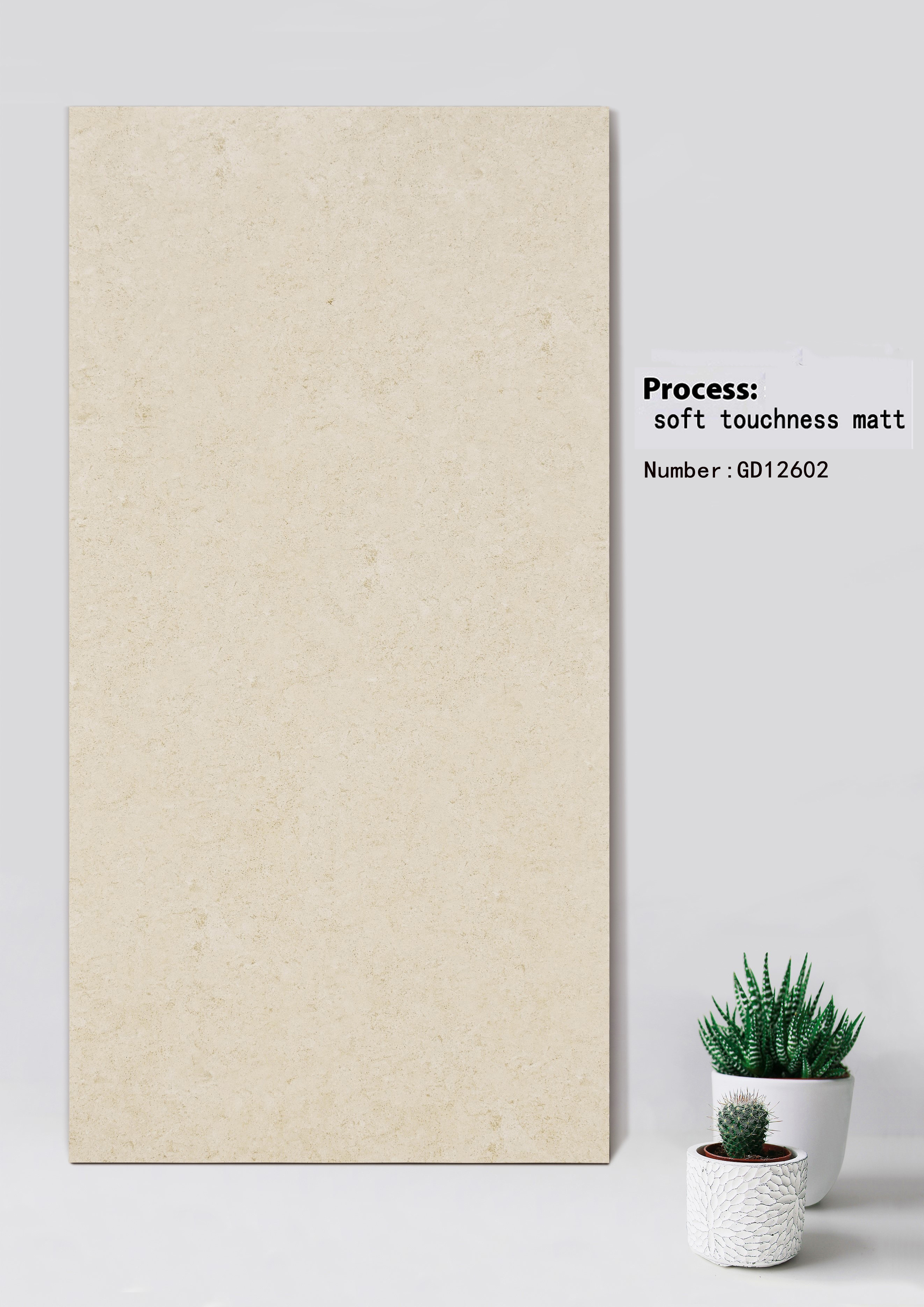 Beige And White durable Soft Touchness Matt Curtain Wall Thick Tiles For Living Room 600x1200mm