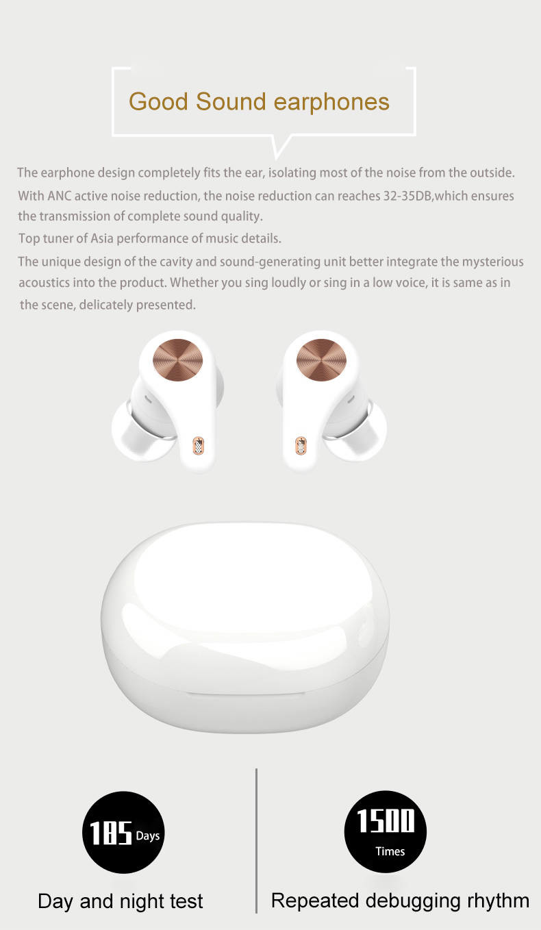 Long Endurance Bluetooth Wireless Earbuds ANC HD Binaural Call