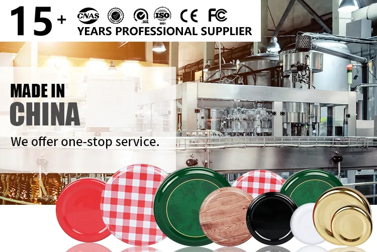 Free Sample 38mm 43mm 48mm 53mm 58mm 63mm 70mm 82mm Wide Mouth Tinplate Metal Lug Cap for Canning Jar