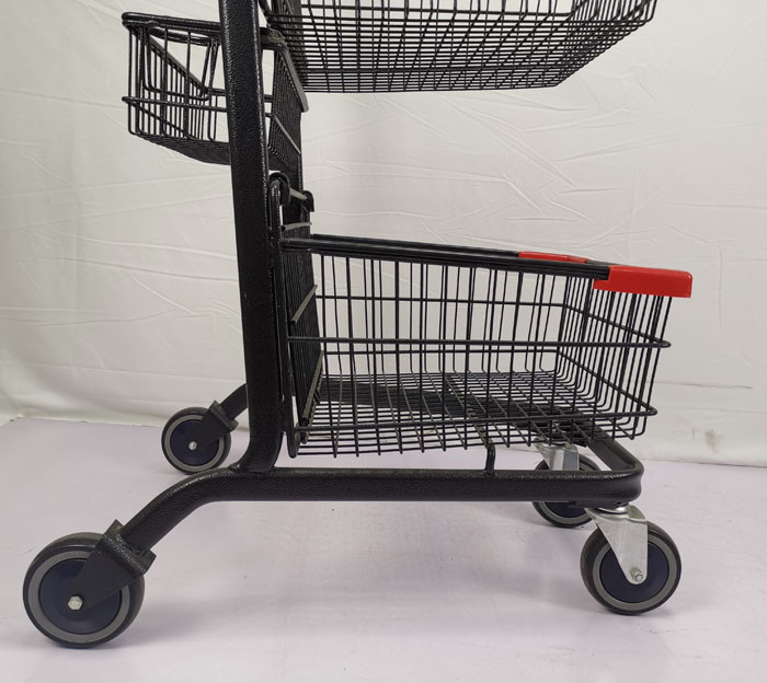 Customizable Portable Grocery Store Cart 60Kgs Loading Capacity Shopping Trolley Cart