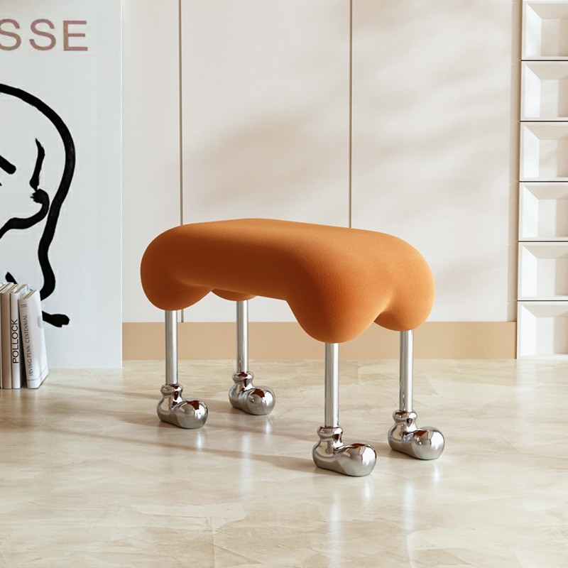 Velvet Star Hotel Bed End Stool Cream Style Dog Stool