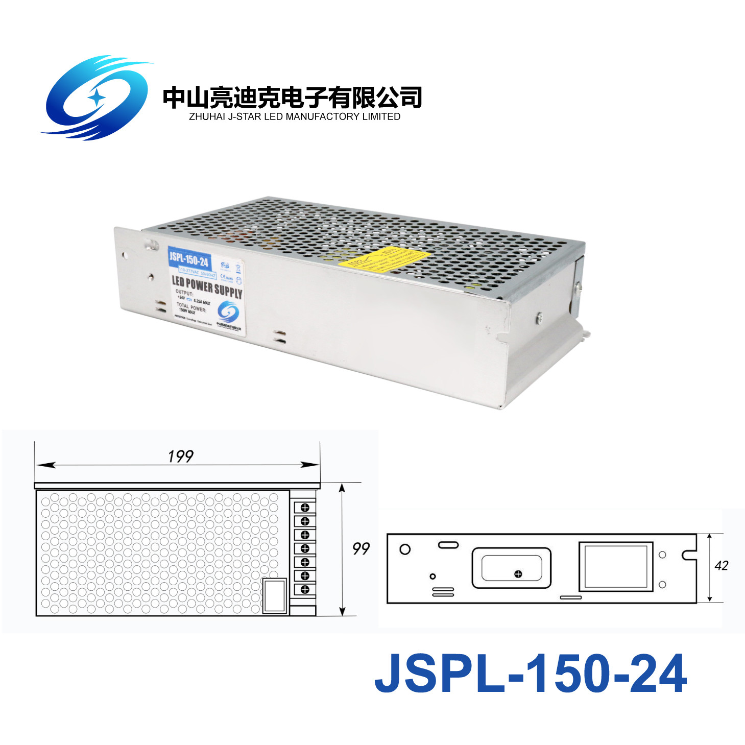 6.25A 24v Triad Switching Mode Power Supply 150W AC TO DC LED Driver