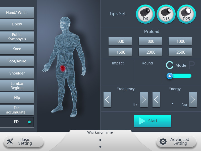 8 Inch Touch Screen ESWT Therapy Machine For Erectile Dysfunction