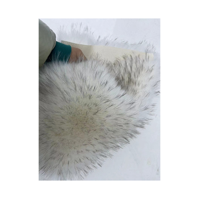 Soft and Luxurious High Pile Faux Fur Collar in Black with Orange Yellow Tip Dye