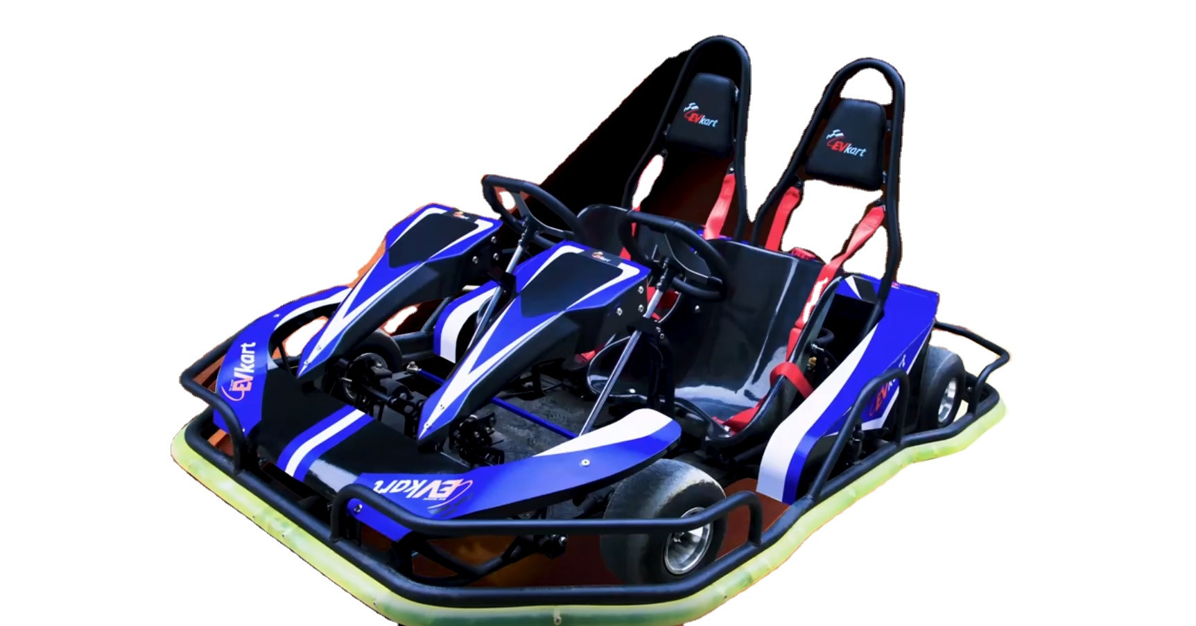 Blue 48V 60Ah Battery Double Seater Go Kart 1050mm Wheelbase