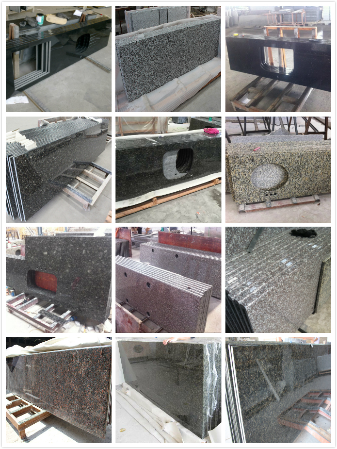 Commercial / Residencial Granite Vanity Tops , Granite Look Countertops With Faucet Hole