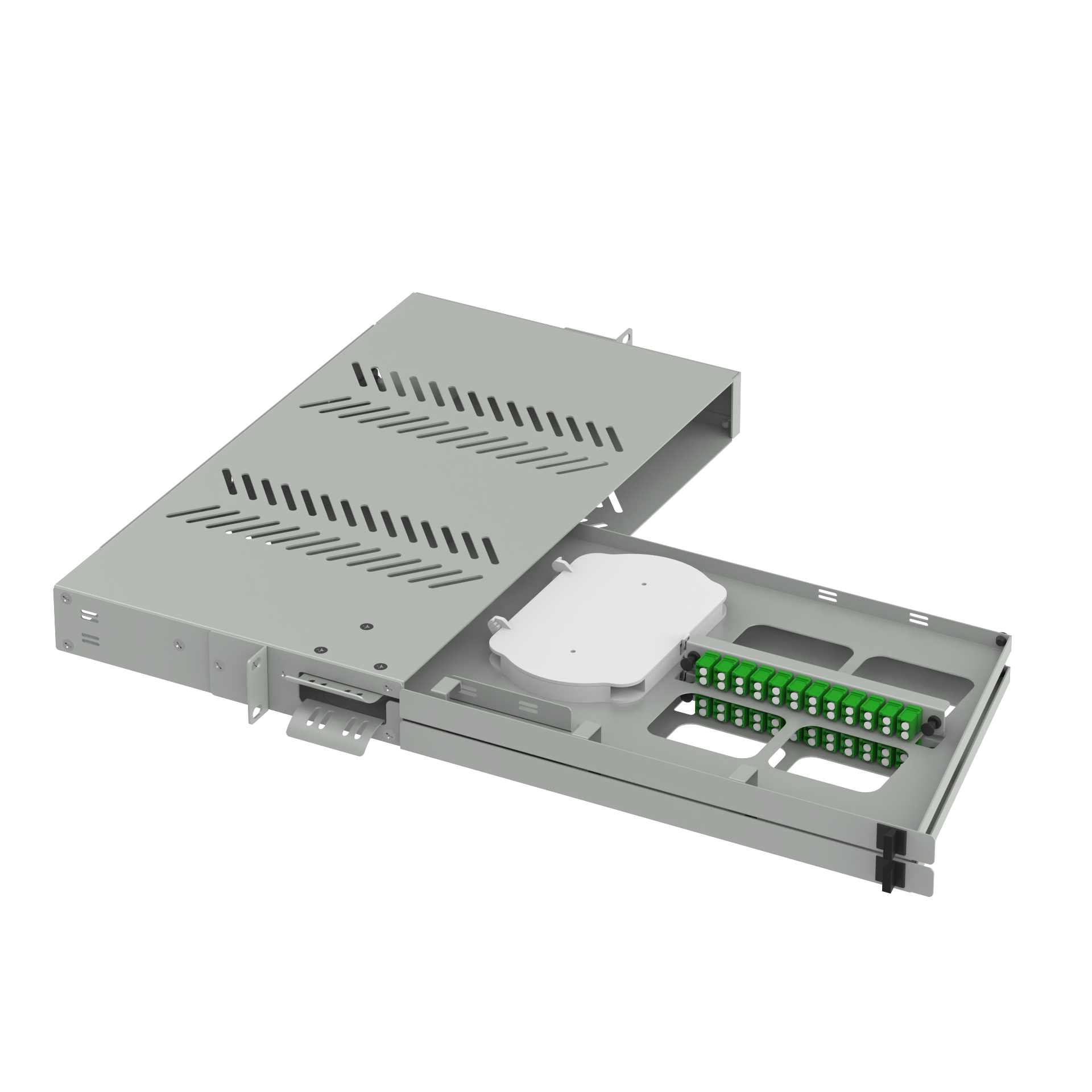Sub Optic Distribution Frame 24 Ports LC APC Swing Type 19 Inch Fiber Optic Patch Panel