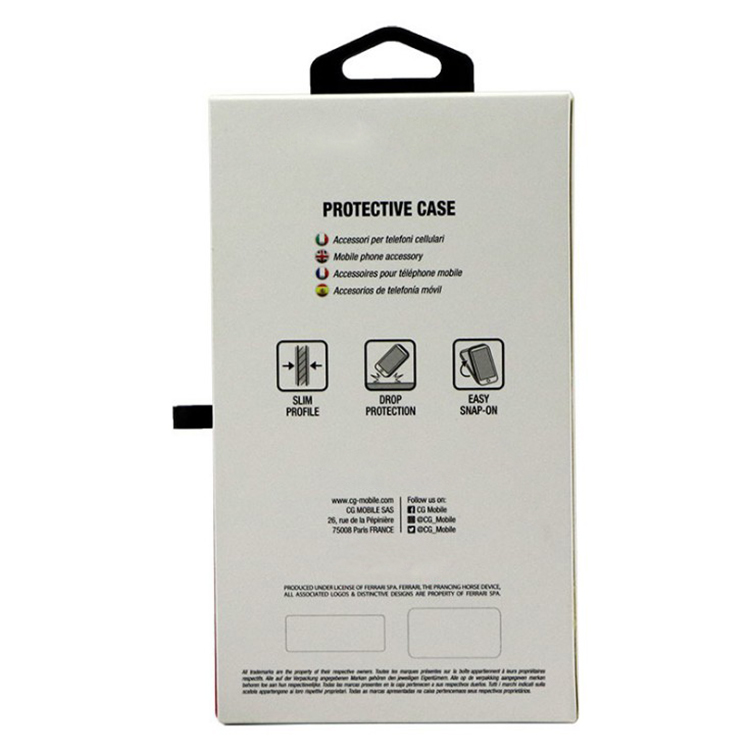 Clear window custom printing cardboard mobile phone case drawer box paper packaging with hook