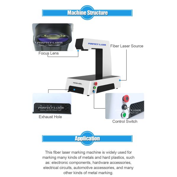 20W 7000mm/S Metal Laser Marking Machine High Speed Hard Plastics Stainless Steel Iron