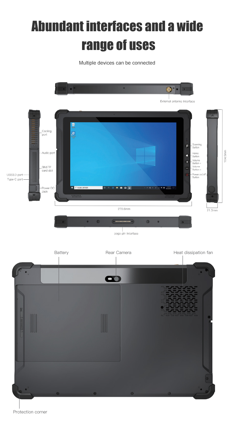ODM/OEM 10 inch Capacitive Screen Industrial 4G NFC Tablet Computer for Warehouse