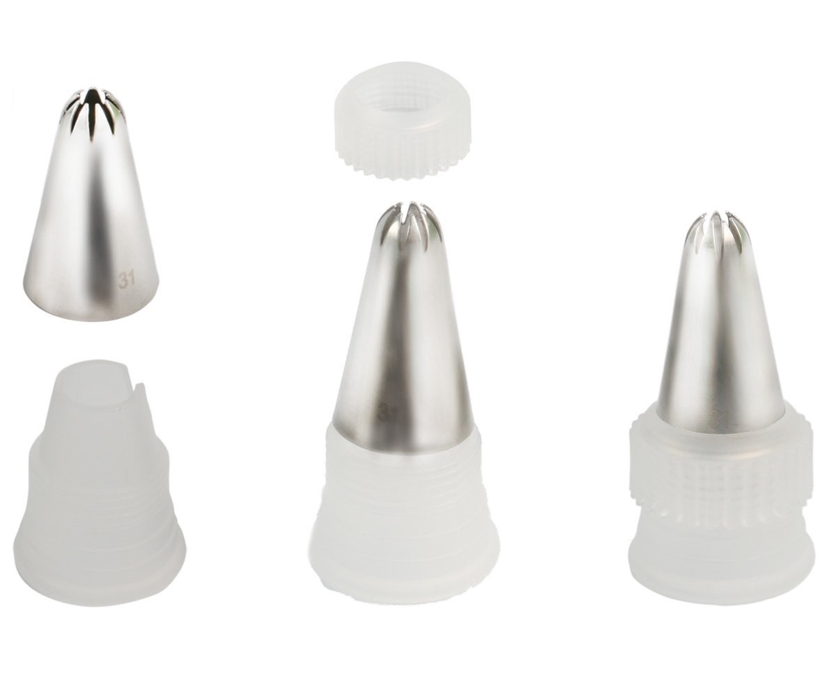 Stainless Steel Cookies Cupcake Decorating Kits Frosting Icing Tips Baking Tools with Flower Nail Pastry Bag Icing