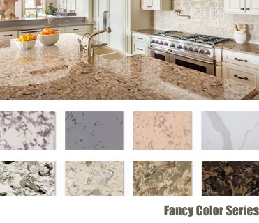Artificial Quartz Table Top , Quartz Stone Countertops For Meeting Room / Apartment