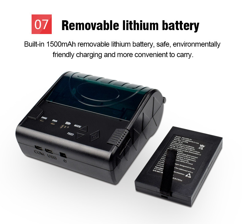 Portable Mini Receipt Printer 3 Inch Mini Pocket Thermal Printer POS