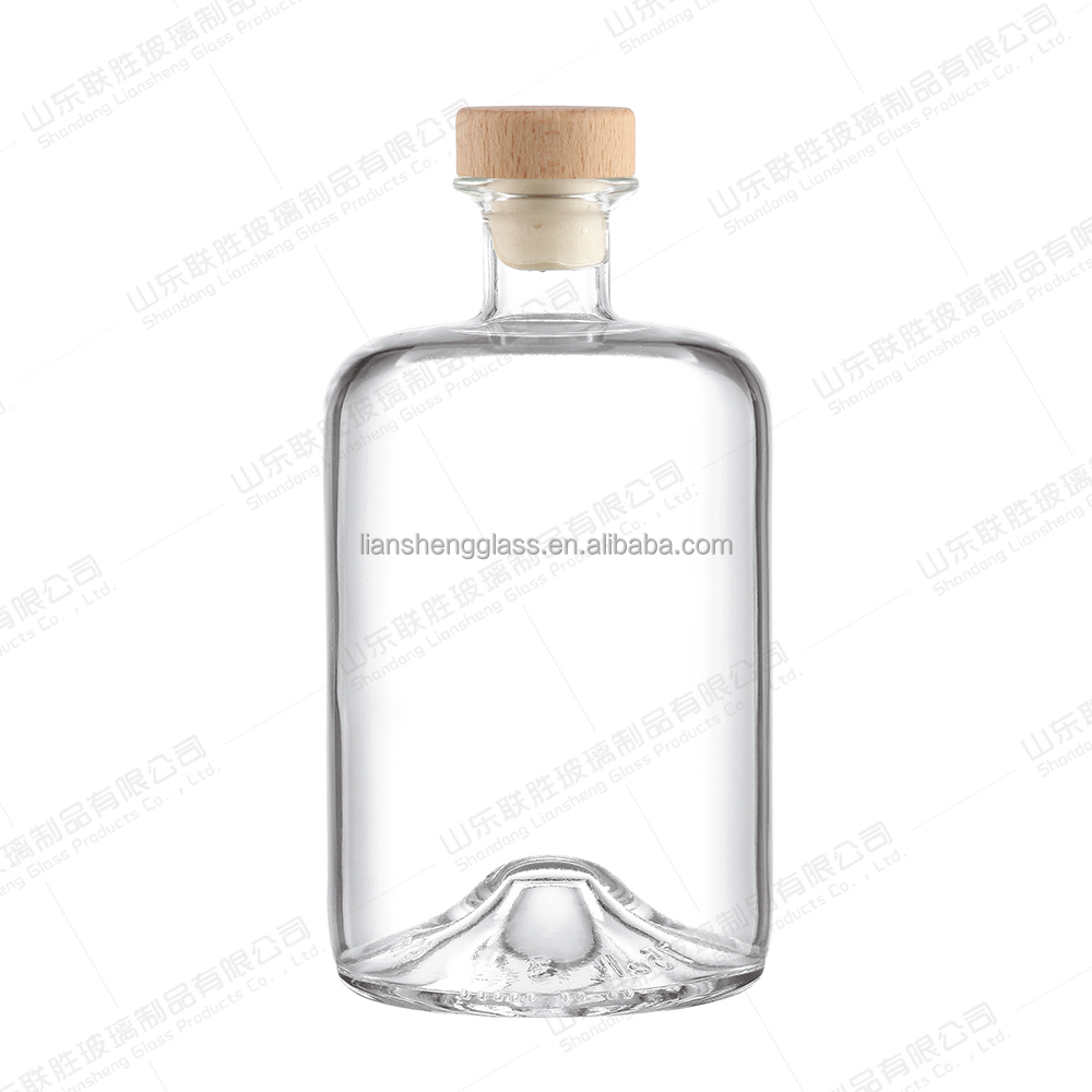 Glass Antica Farmacia Spirit Bottle with Custom Logo 500ml 750ml 700ml and Glass Cap