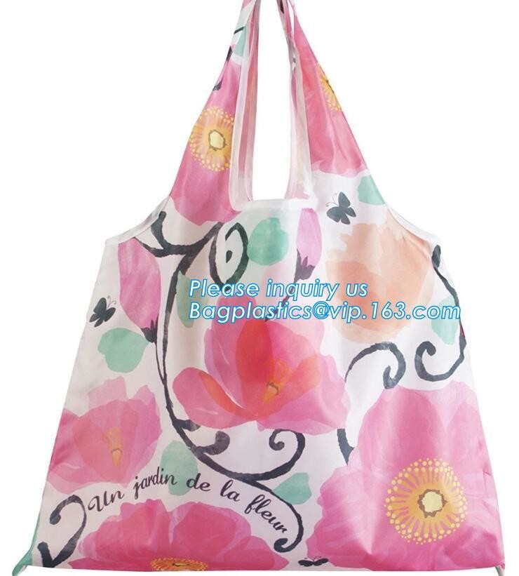 Promotion Custom Eco Friendly Sublimation Polyester Folding Shopping Bag,Promotional Sports Gym Sack Polyester Drawstrin