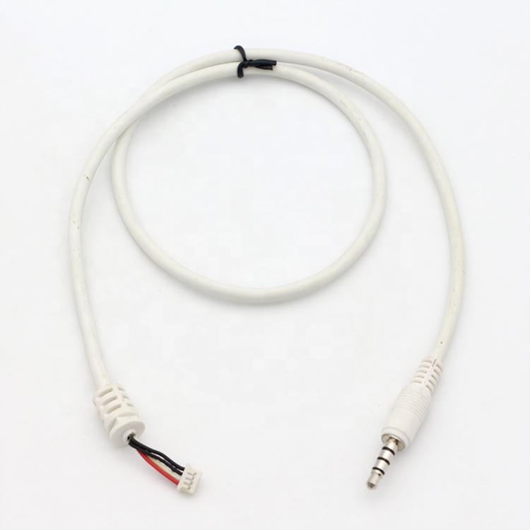 Custom White 3.5mm TRRS Audio DC Jack to JST 2.0mm 2.54mm Pitch Connector Assembly Cable