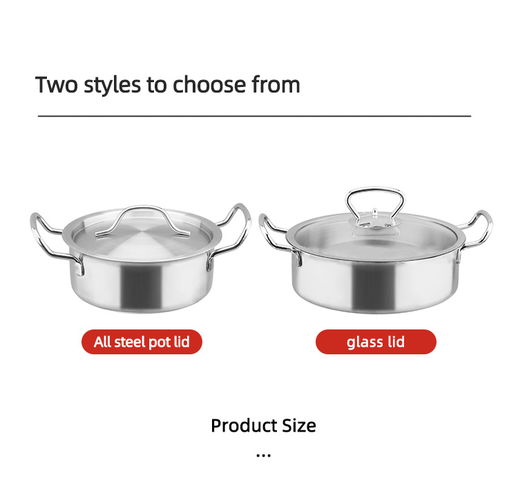 Factory Wholesale Stainless Steel Cooking Soup Stock Pot Thickened Compound Bottom Induction Korean Cookware Cooker Soup Pot