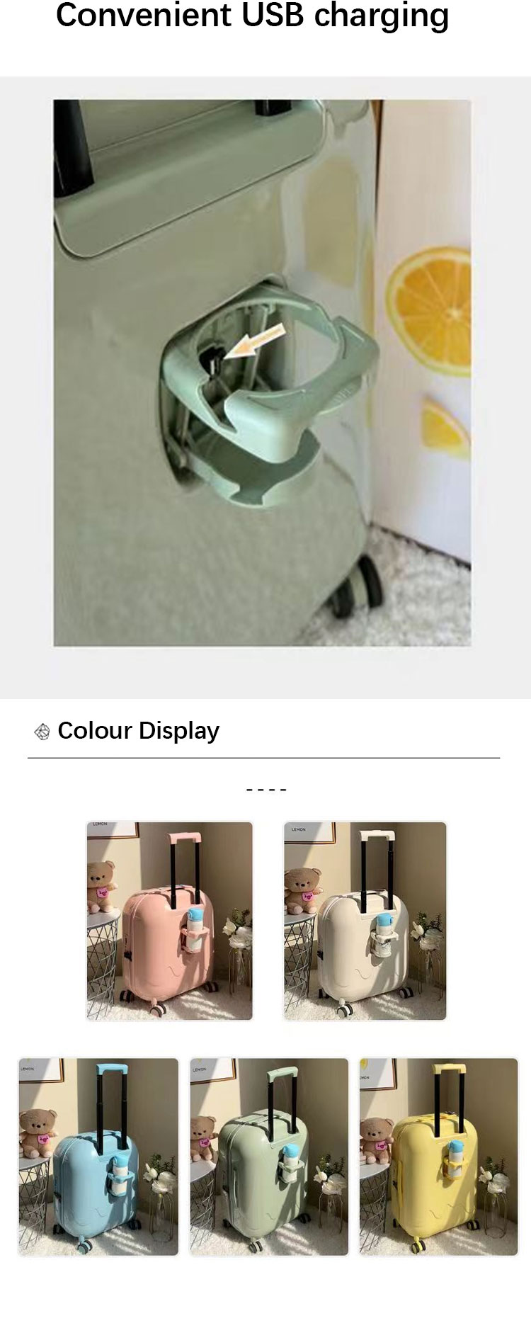Sympathybag Factory Price Wholesale 20" White Set Backpack Holder Plastic Hardcase Abs Suitcases Sets Travel Suitcase