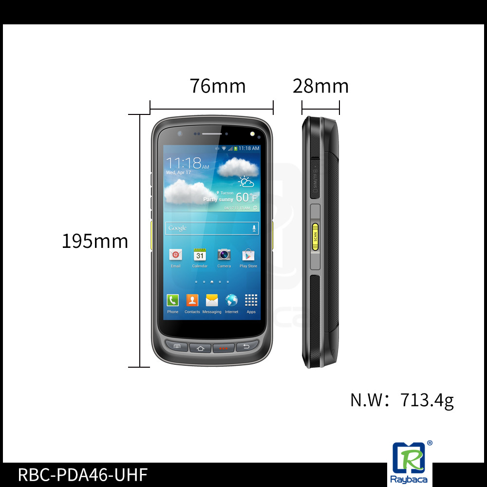 RBC-PDA-46UHF 960MHz Android Mobile UHF RFID Tag Reader With Scanner