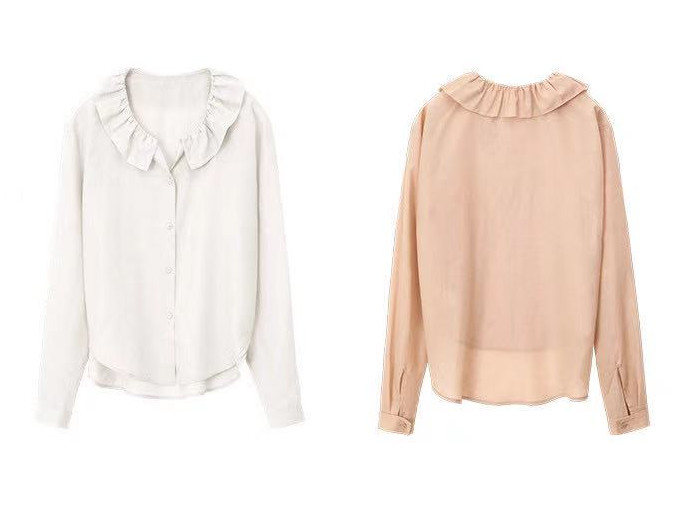 Women Blouse Summer Ruffle Neck Tencel Lyocell Clothing