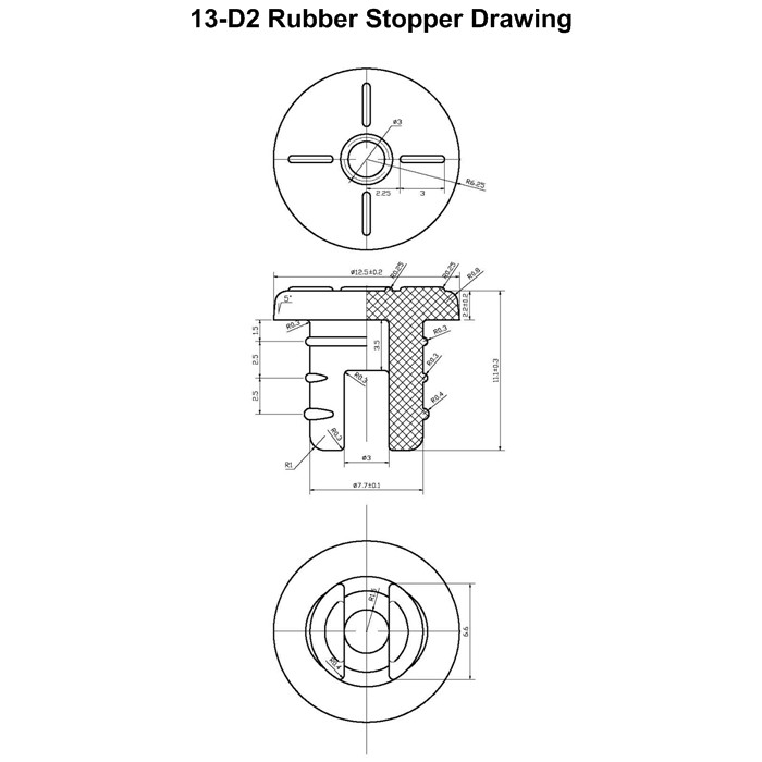 High Safety 13-D2 Pharmaceutical Rubber Stoppers Passed EU ROHS 2.0 Test