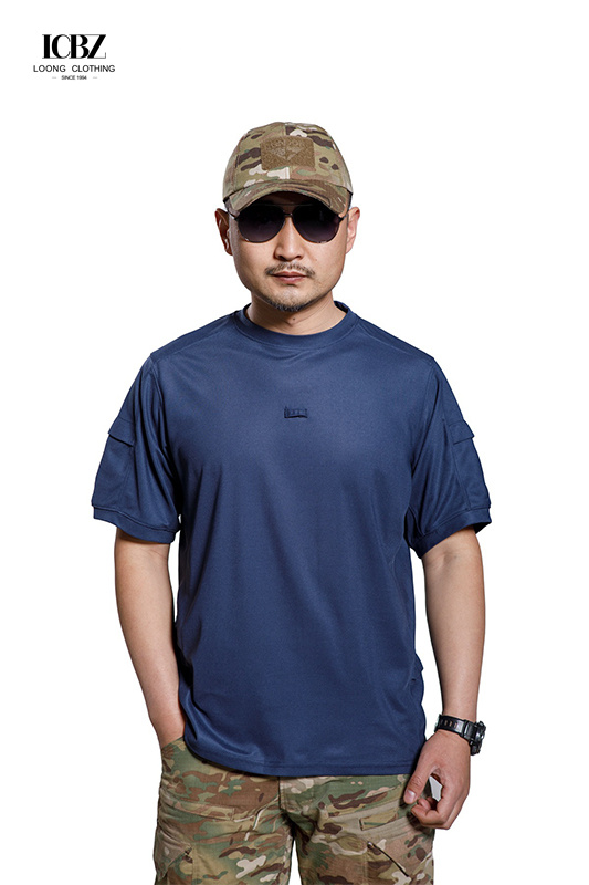 Woodland Camouflage Active Training T-Shirts for Men Custom Logo Quick Dry Material