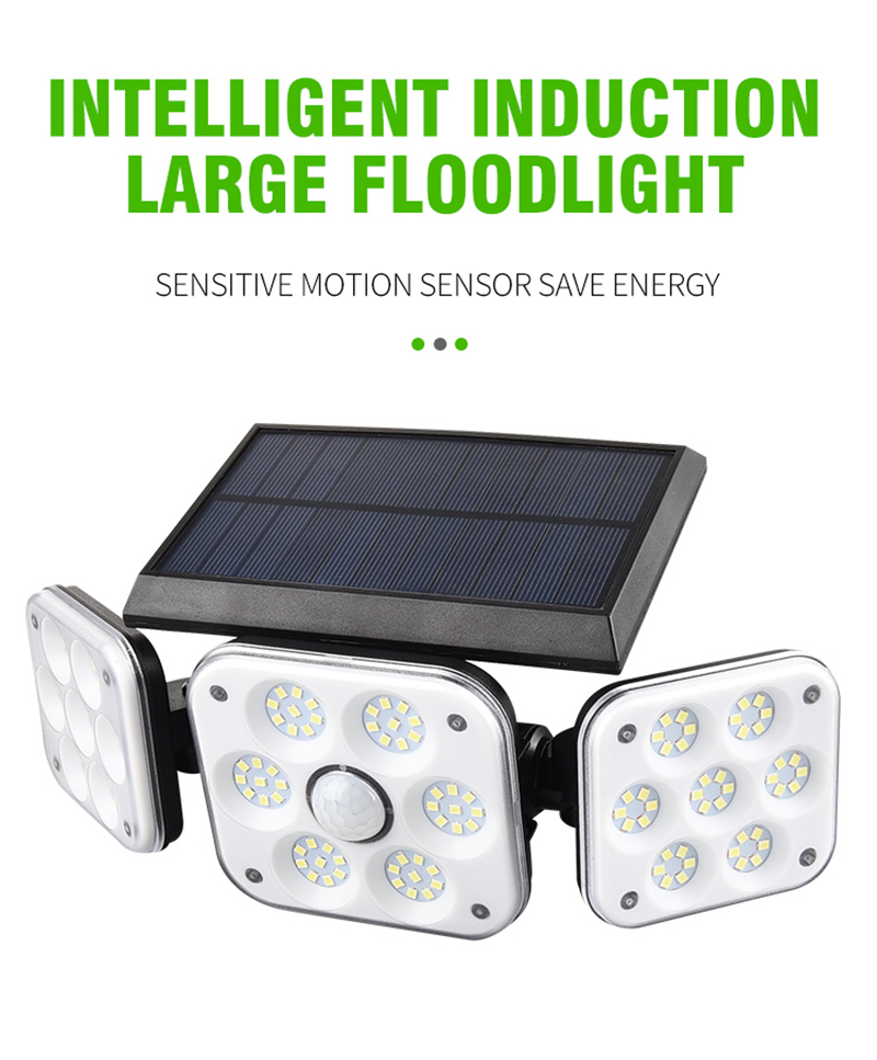 Warm White 3500K 138COB Solar Motion Sensor Wall Light For Street