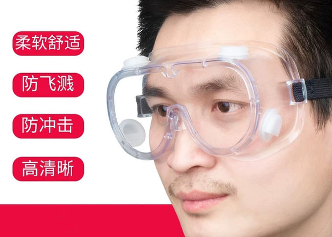 Clear Lightweight Disposable Protective Goggles Ergonomic Curved Design 1