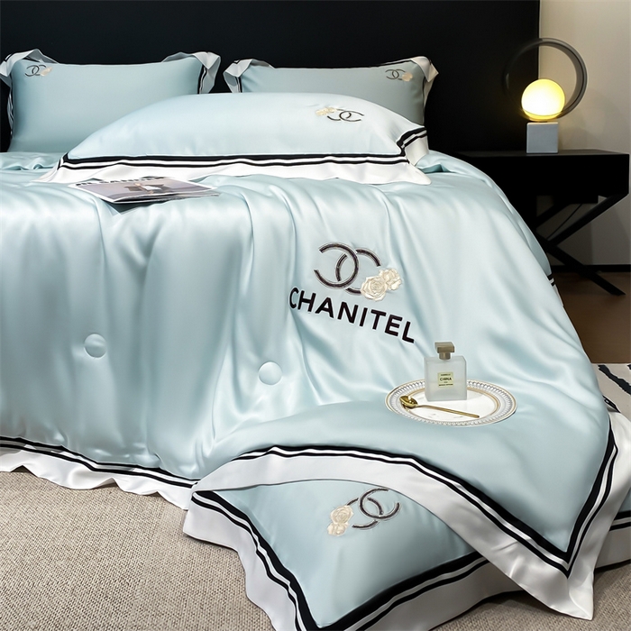 Homeuse Washed Silk Embroidered Quilt Set 4 Pieces for Comfortable and Healthy Sleep