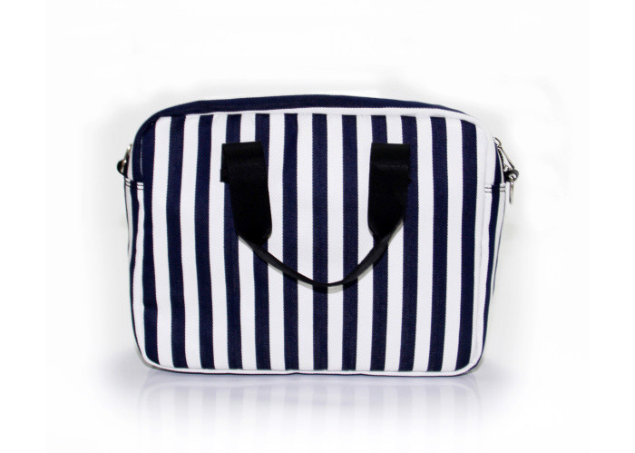 Custom Canvas Washable Shoulder Bag Shoulder Sling Bag Crossbody Black And White Stripes