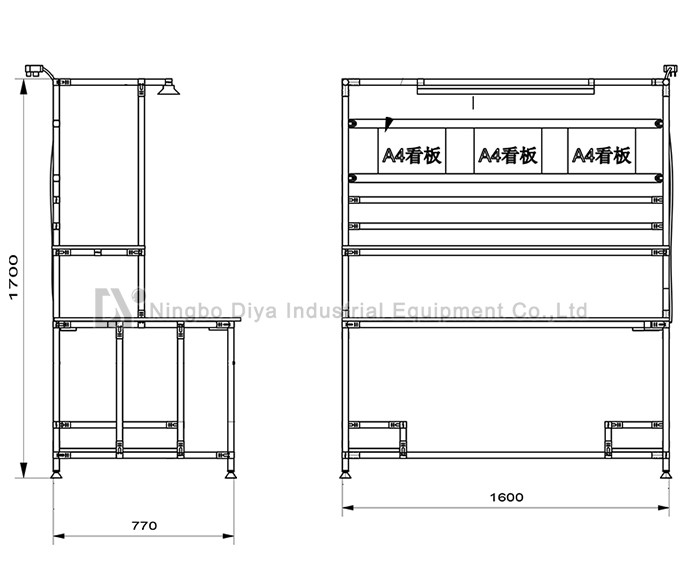 Anti Static Production Industries Workbench ,Black Lean Tube Detection Workbench