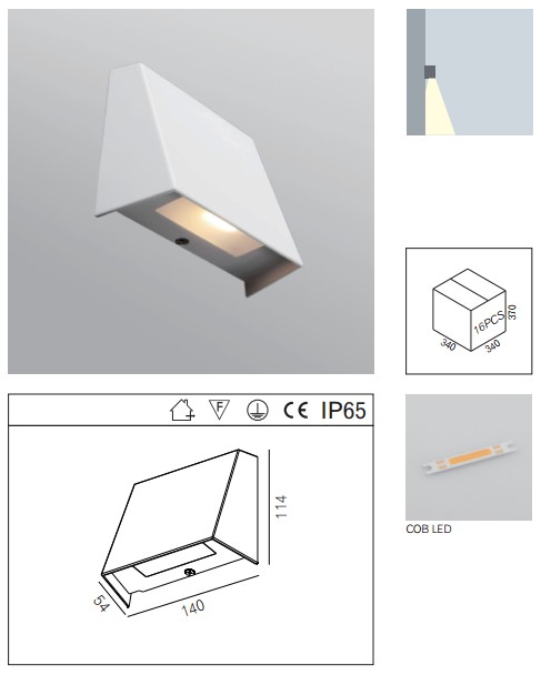 IP65 3 Watt Citizen Modern 4000k Black LED Outdoor Wall Lights For Hotel