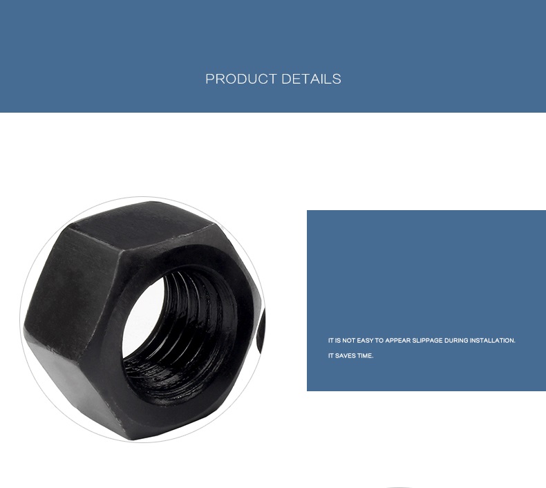 Customer Request DIN6921 Grade 8.8 High Strength Hexagon Nut with Oxidation Blackened