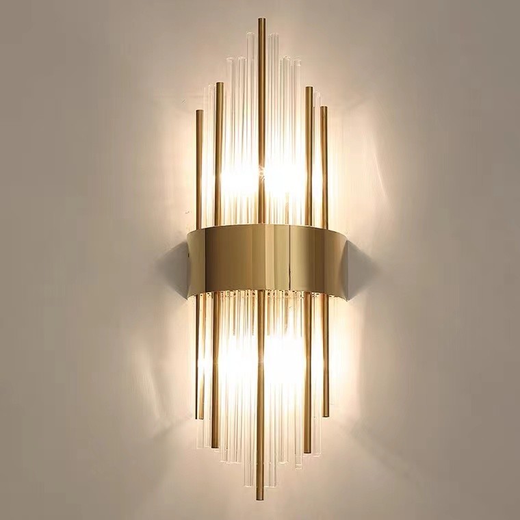 Luxury Design Indoor Decoration Living Room Dining Room Staircase Modern LED Crystal Wall Lamp