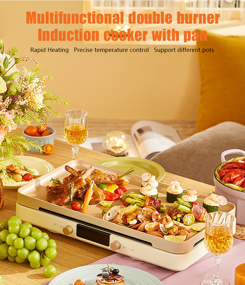 Electric Induction Heating Plate Cooker with Touch Buttons and Power Source Electric