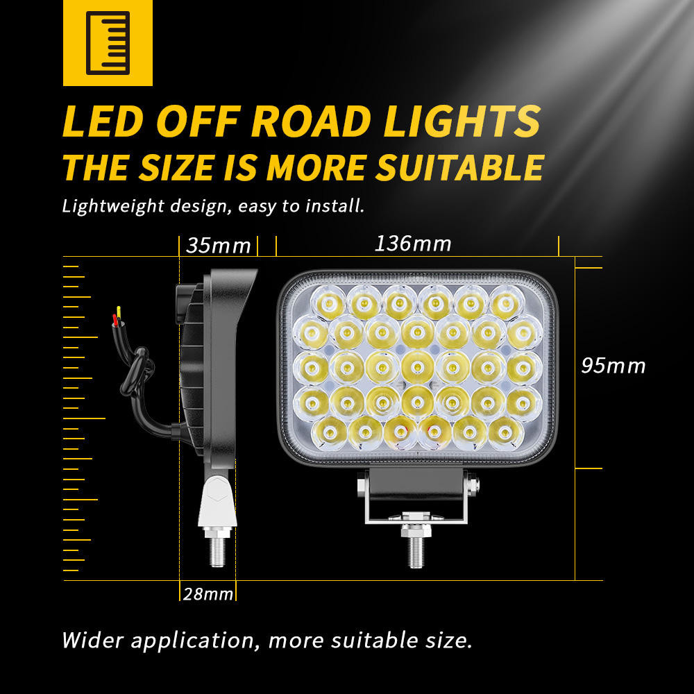 5" 33LED 100W Square Off Road Work Light White For JEEP 4x4ATV UTV