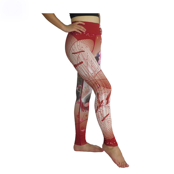 Slim Fit Yoga Pants / Unique Printed Womens High Waisted Workout Leggings