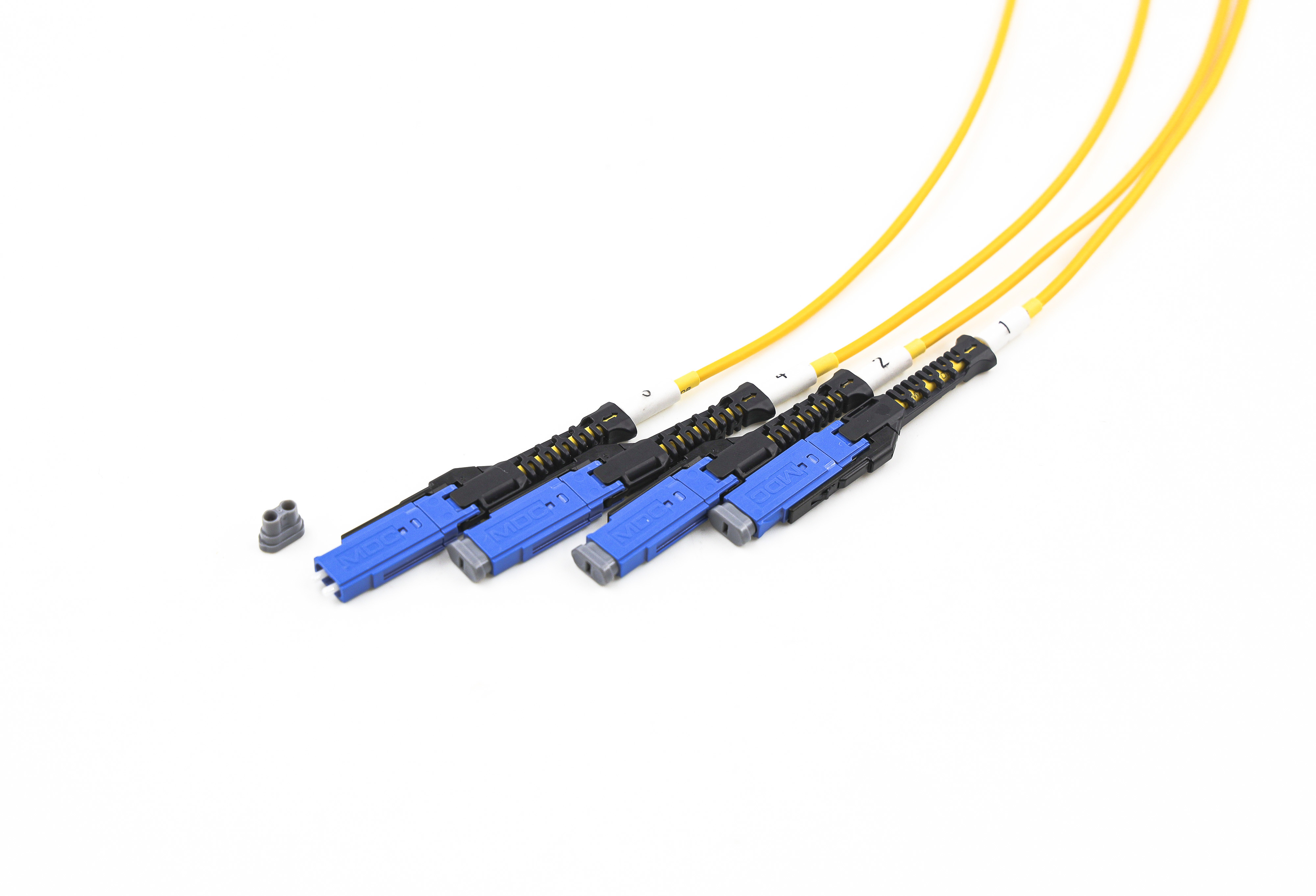 Os2 9/125 Single Mode Breakout Cable 4 Mdc Upc Duplex To Mtp-8 Elite Polarity B