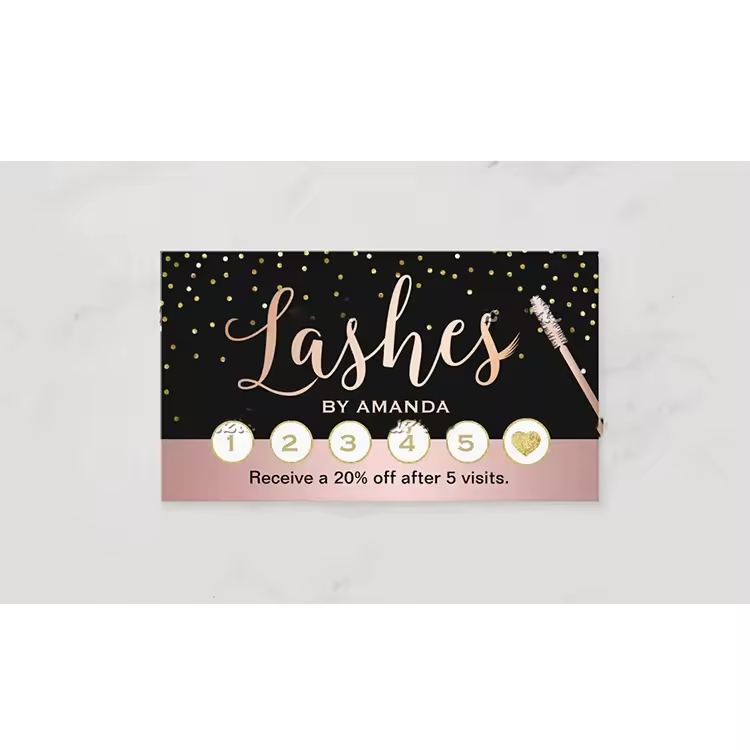 Wedding Gold Foil Business Card Printing Embossed Hard Paper Elegant Thanks Greeting Card