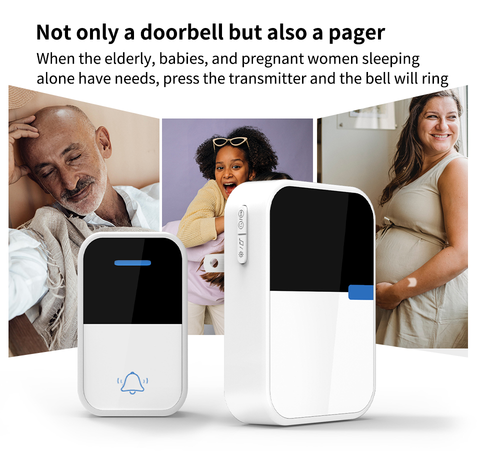 Waterproof Outdoor Wireless Doorbell Modern Kinetic Jingle Bell